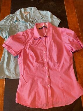 St. John's Bay Mint and Zac & Rachel Pink Short-Sleeve blouses